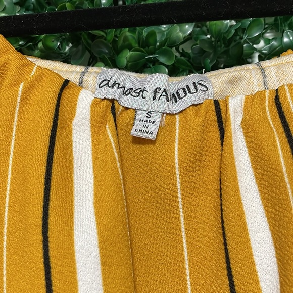 Mustard+B&W Striped Bodycon Dress - Picture 3 of 4